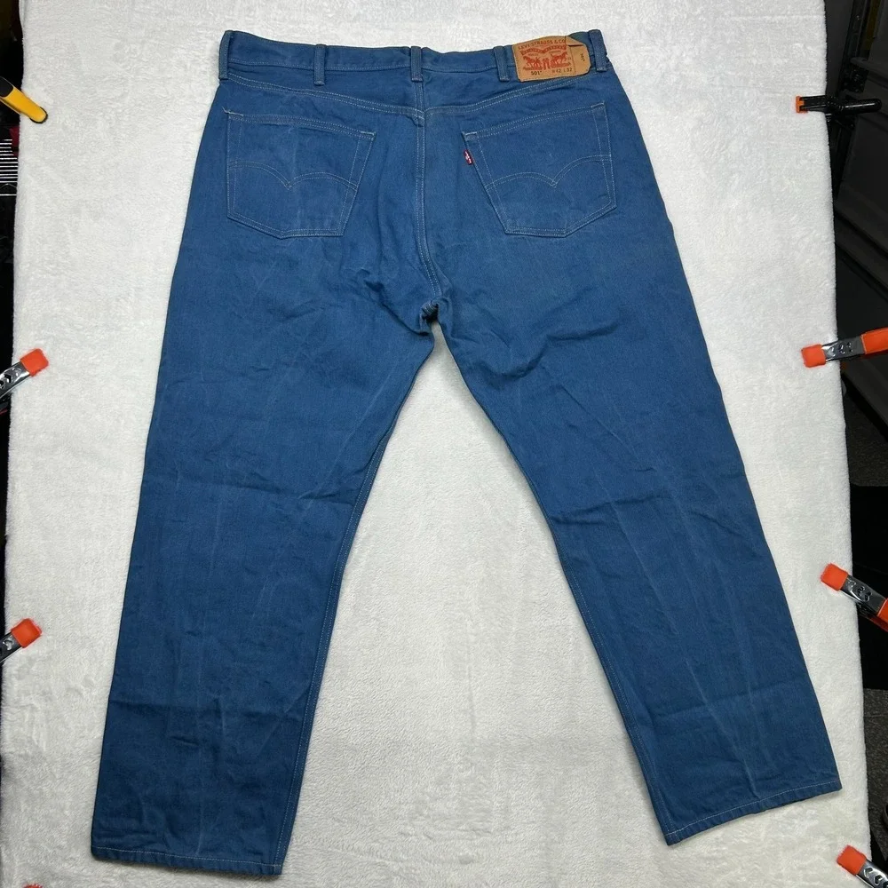 Levi's 501 Jeans Men's‎ Blue Denim High Rise Classic Straight Button Fly - 40X30